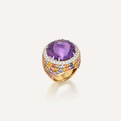 NO RESERVE | MARGHERITA BURGENER AMETHYST, SAPPHIRE, COLOURED SAPPHIRE AND DIAMOND RING