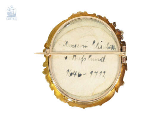 Brosche/Nadel: rare und besonders feine, antike Brosche mit Elfenbeinminiatur, 19. Jahrhundert - photo 2