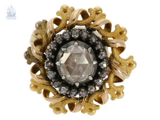 Ring: antiker, handgearbeiteter Diamantring, vermutlich frühes 19. Jahrhundert.. - photo 2