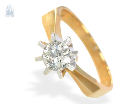 Ring: Goldschmiedering mit großem Altschliff-Diamant von ca.0,75ct, ca. 1950 - Foto 1