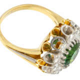 Ring: klassischer, ausgesprochen schöner vintage Brillant/Turmalin-Blütenring, Handarbeit aus 18K Gold - photo 2