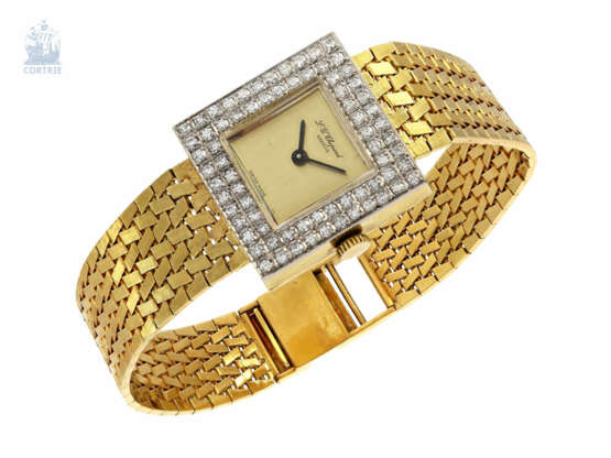 Armbanduhr: elegante vintage Chopard Damenuhr mit Diamantlünette, 18K Gelbgold - photo 2
