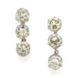 Round diamond and white gold pendant earrings, in all ct. 6.10 circa, g 4.80 circa, length cm 2.30 circa. - Сейчас на аукционе
