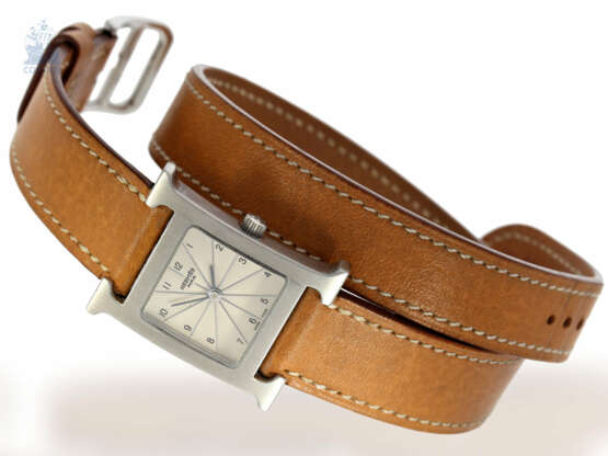 Armbanduhr: Designer-Uhr aus dem Hause "Hermès" , "Hermès Heure" Ref. HH1.210", Millennium-Edition, Edelstahl - Foto 1