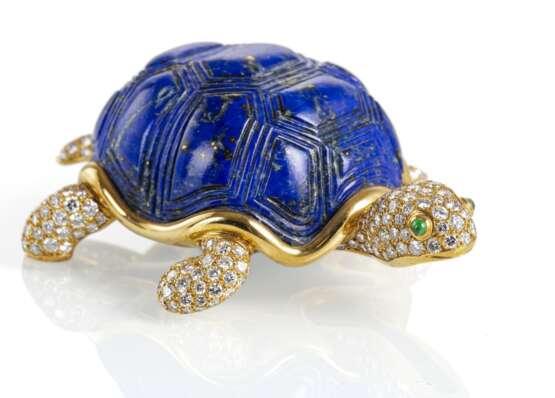 Edle Schildkröte aus Gold und Lapislazuli - фото 4