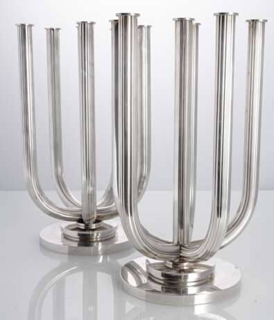 Paar prunkvolle sechsflammige Silber Kerzenleuchter Nr. 751 - Foto 2