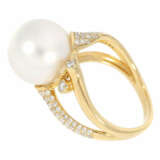 Ring: aufwändig gearbeiteter und hochwertiger Damenring mit feinster Südsee-Perle und hochwertigen Brillanten, NP ca.2800,-€, ungetragen - Foto 2