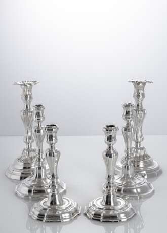 Drei Paar Silber-Kerzenständer - photo 2