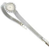 Armbanduhr: vintage Damenuhr der Marke Sarcar, Lünette mit Brillanten besetzt, 18K Weißgold - photo 2