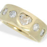 Ring: massiver, ehemals sehr teurer Goldschmiedering mit Diamant-Herz und hochwertigem Brillantbesatz - Foto 1