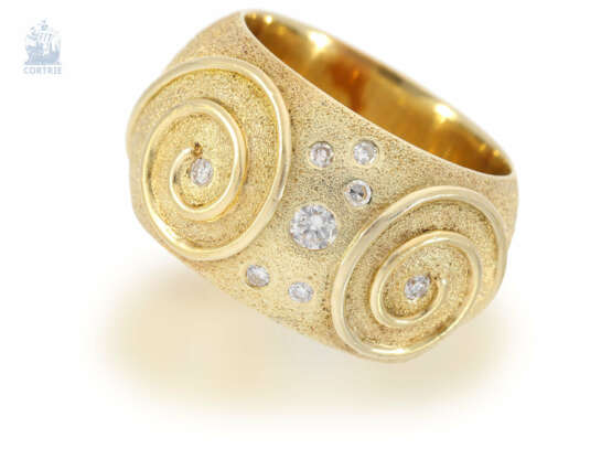Ring: extrem schwerer und breiter, ehemals teurer Brillant/Goldschmiedering, ungewöhnliches Design - photo 1