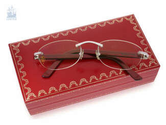 Brille: vintage Cartier Herrenbrille/Damenbrille mit originalem Cartier-Etui