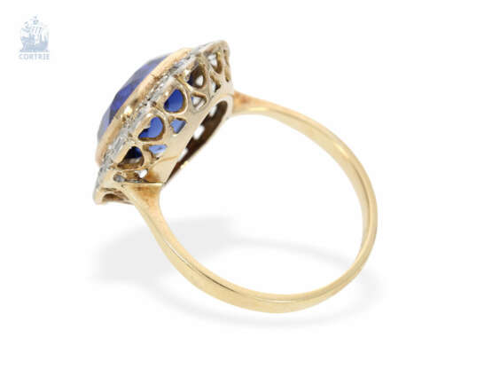 Ring: filigraner, antiker Ring mit Saphir/Diamantbesatz, vermutlich England um 1900 - Foto 2