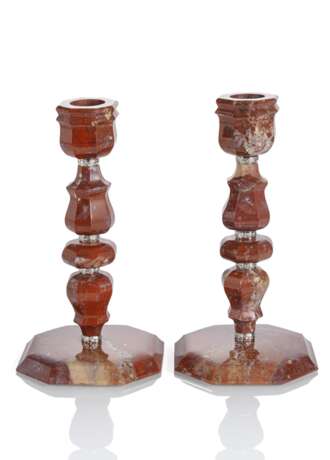 Paar Kerzenständer aus Jaspis - Foto 1
