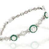 Armband: antikes, dekoratives und außergewöhnlich gefertigtes Smaragd/Diamant-Goldschmiedearmband , Art déco - фото 3