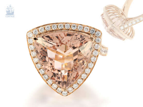 Ring: hochwertiger, ausgesprochen schöner Morganit/Brillantring, absolut neuwertig, ca. 10,1ct, ursprünglicher NP lt. Goldschmiede, 4800€ - photo 1