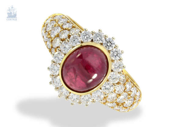 Ring: sehr schöner, hochwertiger Rubin/Brillant-Goldschmiedering, neuwertig und ungetragen - photo 1