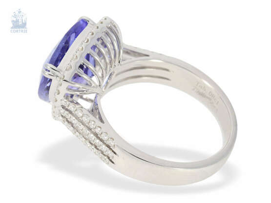 Ring: luxuriöser Tansanit/Brillantring, neuwertige Goldschmiedeanfertigung, 5,64ct - фото 4
