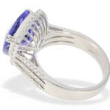Ring: luxuriöser Tansanit/Brillantring, neuwertige Goldschmiedeanfertigung, 5,64ct - фото 4