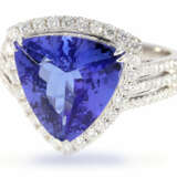 Ring: luxuriöser Tansanit/Brillantring, neuwertige Goldschmiedeanfertigung, 5,64ct - фото 6