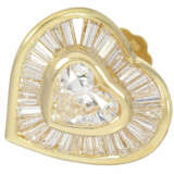Ohrstecker: sehr ausgefallene, luxuriöse Herz-Diamantohrstecker, moderne Handarbeit aus 18K Gold, feine Diamanten von zusammen 3,37ct, ungetragen, NP lt.Etikett 15.500€ - Foto 3