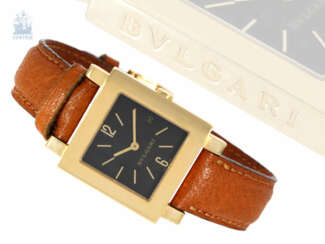 Armbanduhr: hochwertige Herrenuhr/Damenuhr von Bvlgari, "Bvlgari SQ29GL Quadrato" in 18K Gold