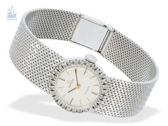 Armbanduhr: weißgoldene vintage Damenuhr der Marke Omega mit Diamantbesatz - фото 2