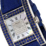 Armbanduhr: luxuriöse, sehr hochwertige Chopard Damenuhr Ref. 13/6818-23 mit Diamant- und Saphirbesatz, Chopard "Your Hour Ladies" von 2001 mit Originalzertifikat - Foto 1