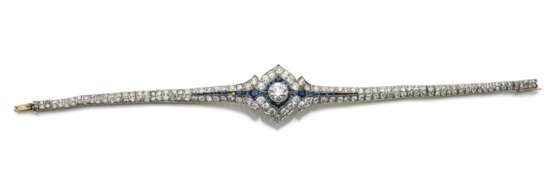 Art Déco Diamant Saphir Armband - Foto 1