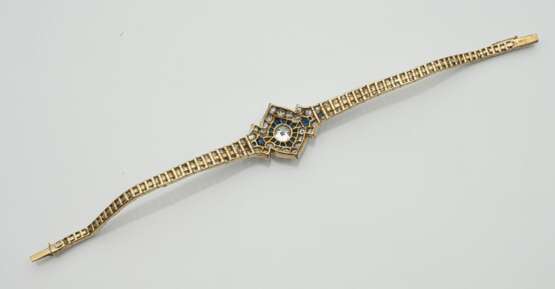 Art Déco Diamant Saphir Armband - Foto 2