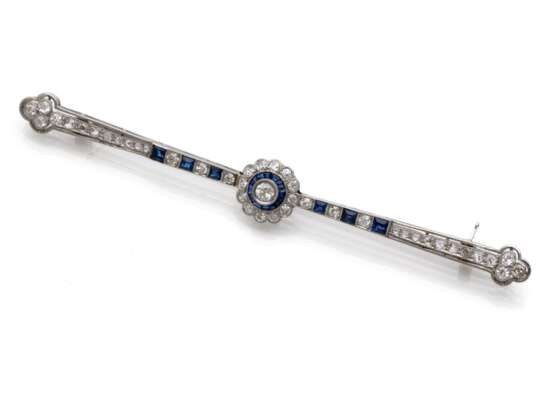 Art Deco Saphir-Diamant Brosche - Foto 1