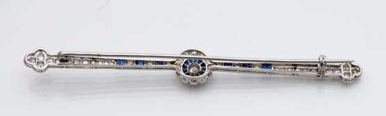 Art Deco Saphir-Diamant Brosche - Foto 2