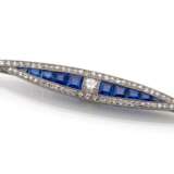 Art Deco - Saphir-Diamant Brosche - Foto 1