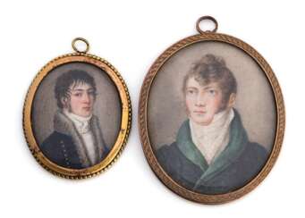 Zwei Portraitminiaturen junger Herren