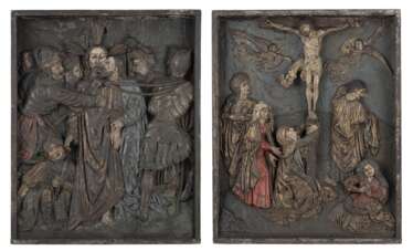Zwei Relieftafeln aus der Passion Christi