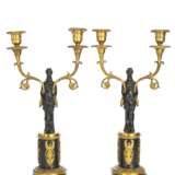 Paar Empire-Kerzenleuchter mit Frauenfiguren im antiken Stil - Foto 1