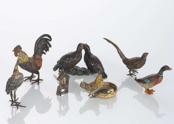 Sieben Wiener Bronzen - verschiedene Vögel - Foto 2
