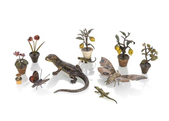 Konvolut Wiener Bronzen - Insekten, Reptilien und Pflanzen - Foto 1
