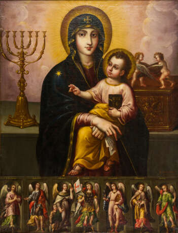 *Juan Correa (1674 - 1739) Mother of God "Salus Popuki Romani" and the seven archangels - Foto 1