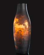 Обзор. Große D'Argental Vase mit Landschaft und Schafsherde, Schäfer und Hund