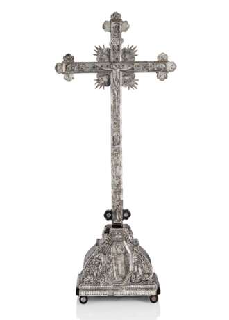 Barockes Perlmutt und Holz Standkruzifix - photo 1