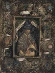 Wachsklosterarbeit mit Heiligem Johannes von Nepomuk