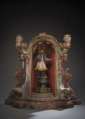 Barocker Altar-Schrein mit Johannes Nepomuk Figur