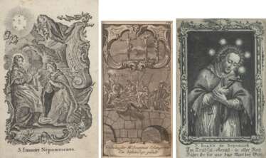 Drei Grafiken mit dem heiligen Johannes von Nepomuk