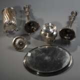 Becher, Ovalplatte, Zuckerdose, Paar Leuchter, Zigarrenschatulle - photo 4