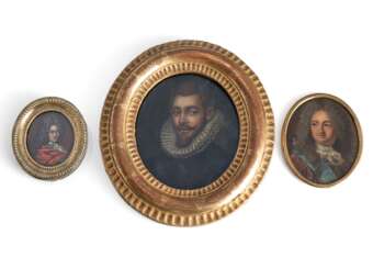 Drei Portraitminiaturen - Herrenportraits