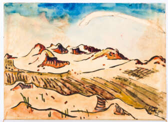 Karl Schmidt-Rottluff (1884 - 1976) Landscape (Dunes ?) Watercolor