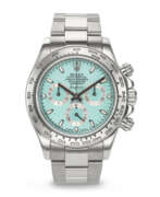 Moderne Kunst. ASPREY, AN EXTREMELY ATTRACTIVE AND UNIQUE WHITE GOLD 'DAYTONA', WITH TURQUOISE DIAL, REF. 116509, NO. 1/1