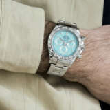ASPREY, AN EXTREMELY ATTRACTIVE AND UNIQUE WHITE GOLD 'DAYTONA', WITH TURQUOISE DIAL, REF. 116509, NO. 1/1 - Foto 5