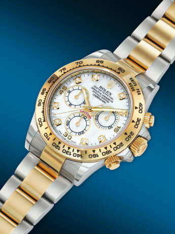 ROLEX, YELLOW GOLD, STAINLESS STEEL, AND DIAMOND-SET 'DAYTONA', WITH MOTHER OF PEARL DIAL, REF. 116503 - фото 2
